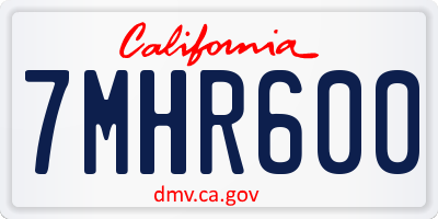 CA license plate 7MHR600