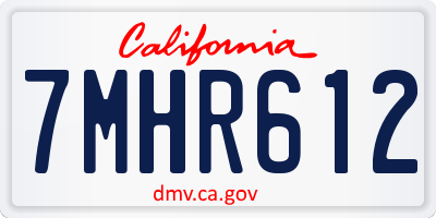 CA license plate 7MHR612