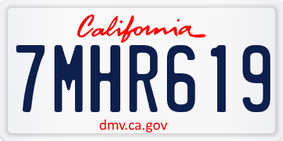 CA license plate 7MHR619