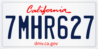 CA license plate 7MHR627