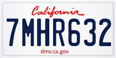 CA license plate 7MHR632