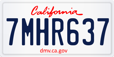 CA license plate 7MHR637