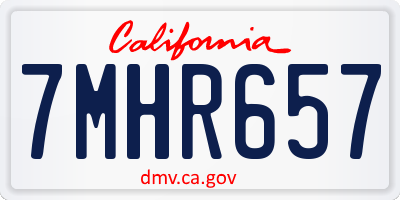 CA license plate 7MHR657