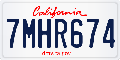 CA license plate 7MHR674