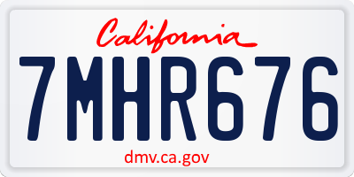 CA license plate 7MHR676