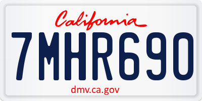 CA license plate 7MHR690