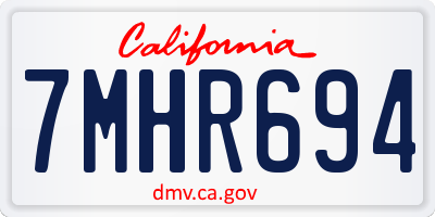 CA license plate 7MHR694