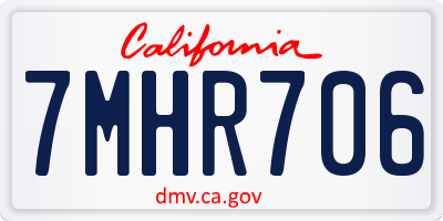 CA license plate 7MHR706