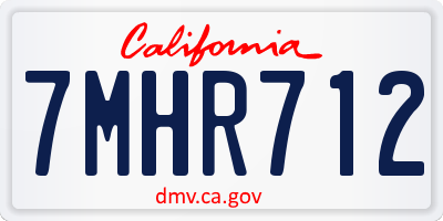 CA license plate 7MHR712