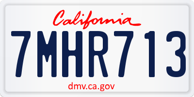 CA license plate 7MHR713