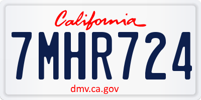 CA license plate 7MHR724