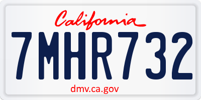 CA license plate 7MHR732