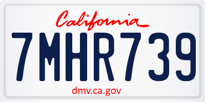 CA license plate 7MHR739