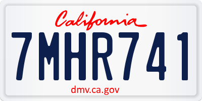 CA license plate 7MHR741