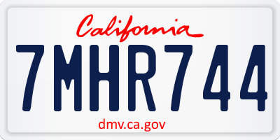 CA license plate 7MHR744