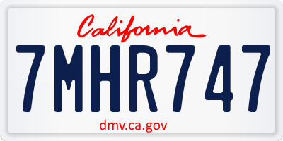 CA license plate 7MHR747