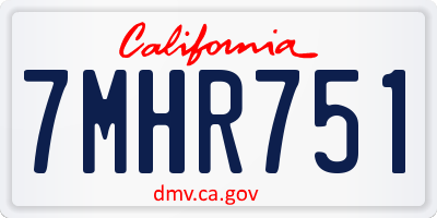 CA license plate 7MHR751