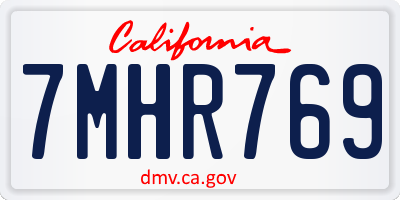CA license plate 7MHR769
