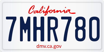CA license plate 7MHR780