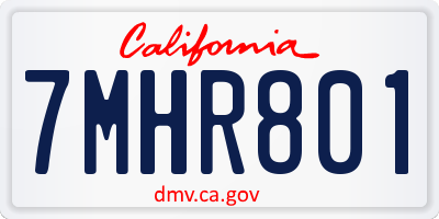 CA license plate 7MHR801