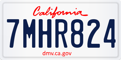 CA license plate 7MHR824