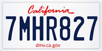 CA license plate 7MHR827