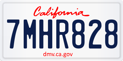 CA license plate 7MHR828