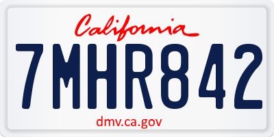 CA license plate 7MHR842
