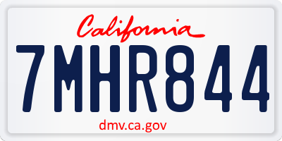 CA license plate 7MHR844