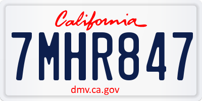 CA license plate 7MHR847