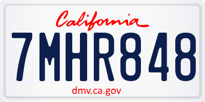 CA license plate 7MHR848