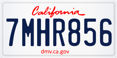 CA license plate 7MHR856