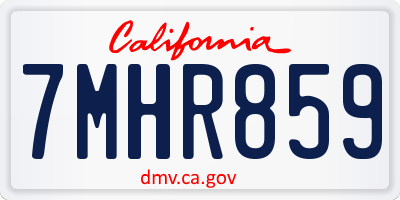 CA license plate 7MHR859