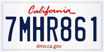 CA license plate 7MHR861