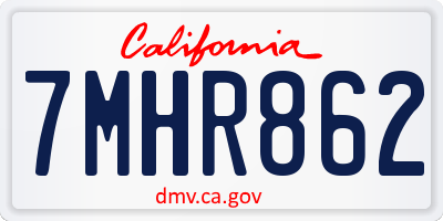 CA license plate 7MHR862