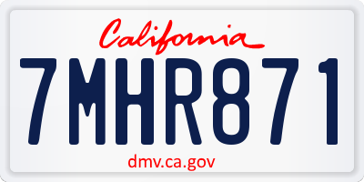 CA license plate 7MHR871