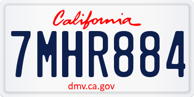 CA license plate 7MHR884