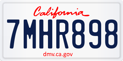 CA license plate 7MHR898