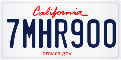 CA license plate 7MHR900