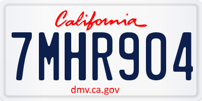 CA license plate 7MHR904