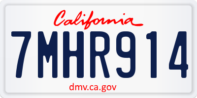 CA license plate 7MHR914