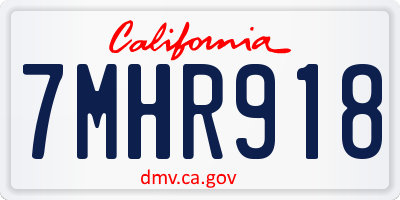 CA license plate 7MHR918