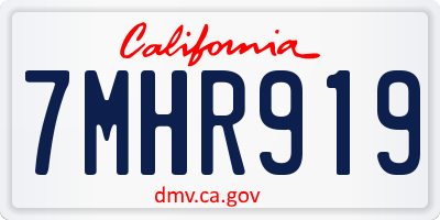 CA license plate 7MHR919