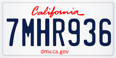 CA license plate 7MHR936