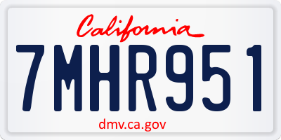 CA license plate 7MHR951