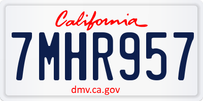 CA license plate 7MHR957