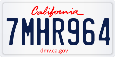 CA license plate 7MHR964