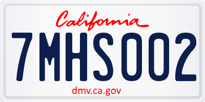 CA license plate 7MHS002