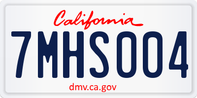 CA license plate 7MHS004