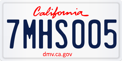 CA license plate 7MHS005